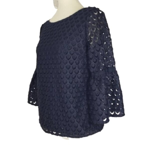 ☀ RSVP by Talbots Blue Eyelet Pullover Top Sz Sp - Picture 2 of 8